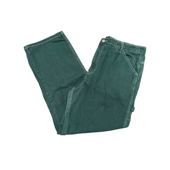 Simple Society Pants - Simple Society Juniors Size 17/33 Teal Green Cargo Mid High Rise Baggy Leg Jeans